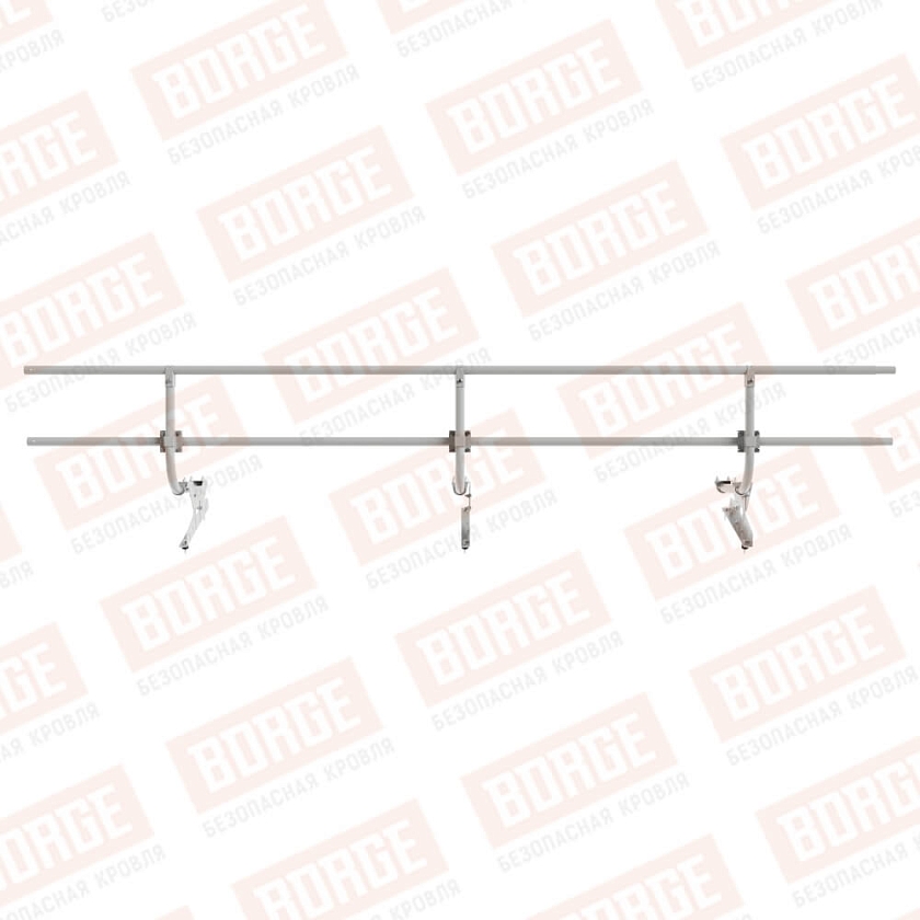 Ограждение кровельное BORGE H-60см, 3м, бело-алюминиевый (RAL 9006)