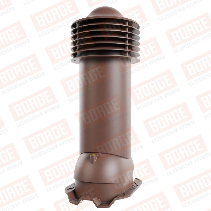Труба вентиляционная Viotto, для профнастила С21, d-125мм, неутепленная, коричневый шоколад (RAL 8017)