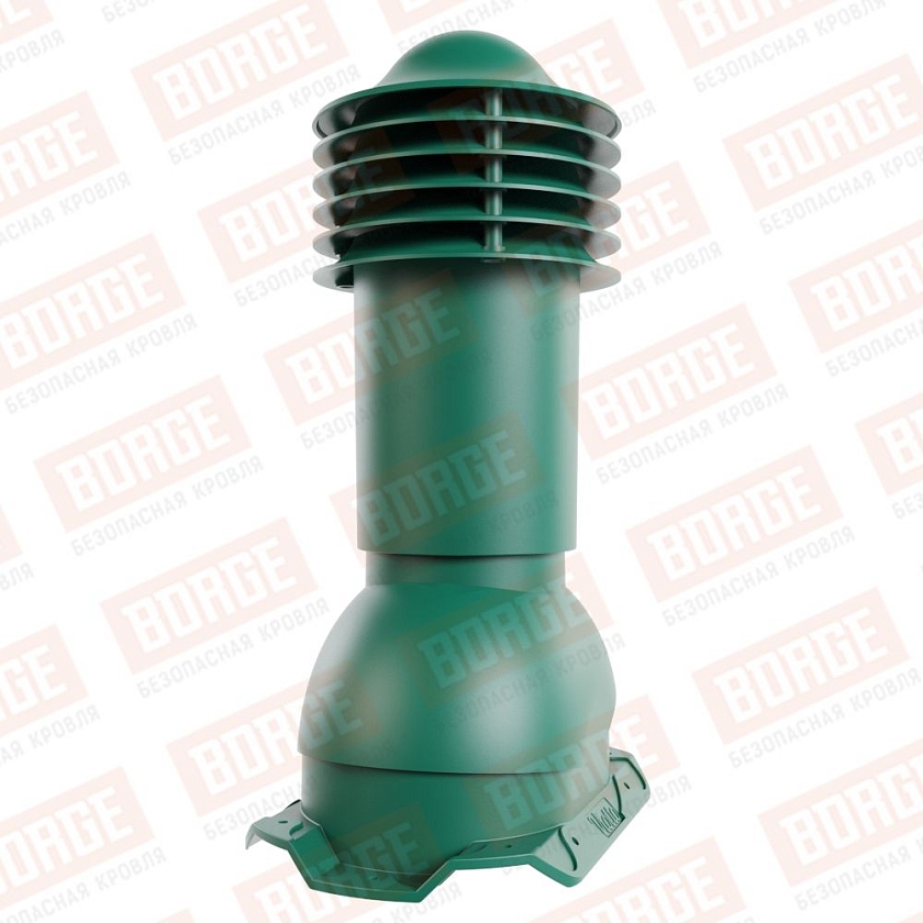 Труба вентиляционная Viotto, для профнастила С20, d-110мм, h-550мм, неутепленная, зеленый мох (RAL 6005)