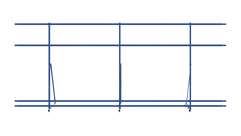 Ограждение кровельное NewLine H-120см, 3м, сигнально-синий (RAL 5005), с двумя доп. трубами