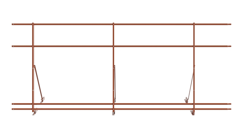 Ограждение кровельное NewLine H-120см, 3м, для фальц. кров., терракотовый (RAL 8004), с двумя доп. трубами