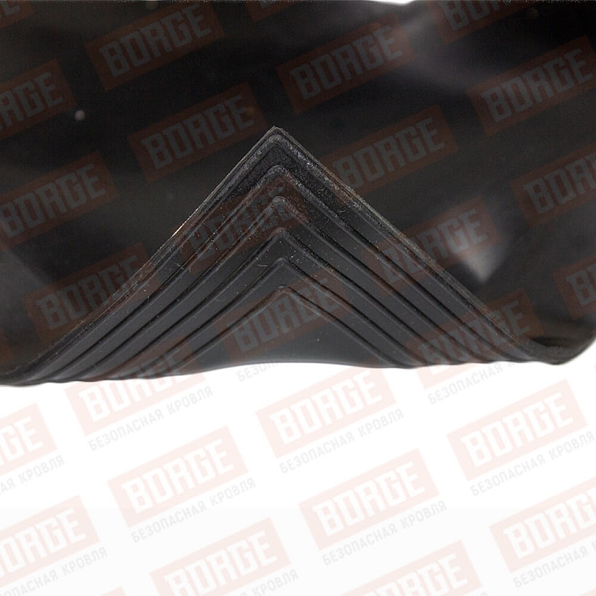 Проходка кровельная угловая №2 BORGE (d=200-300, 525х525mm, RAL 9005 черный), силикон