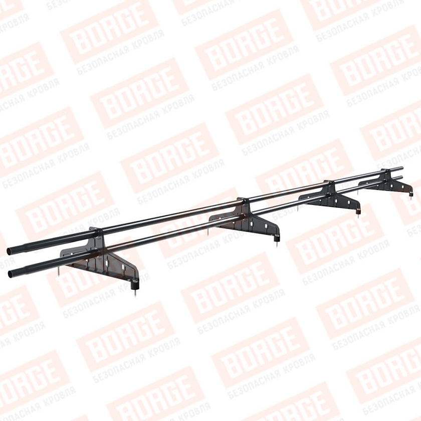 Снегозадержатель трубчатый Русский Рубеж D-25мм, 3м, 4 опоры, антрацитово-серый (RAL 7016)