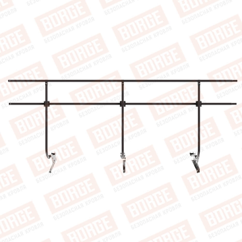 Ограждение кровельное BORGE H-120см, 3м, серо-коричневый (RR 32)