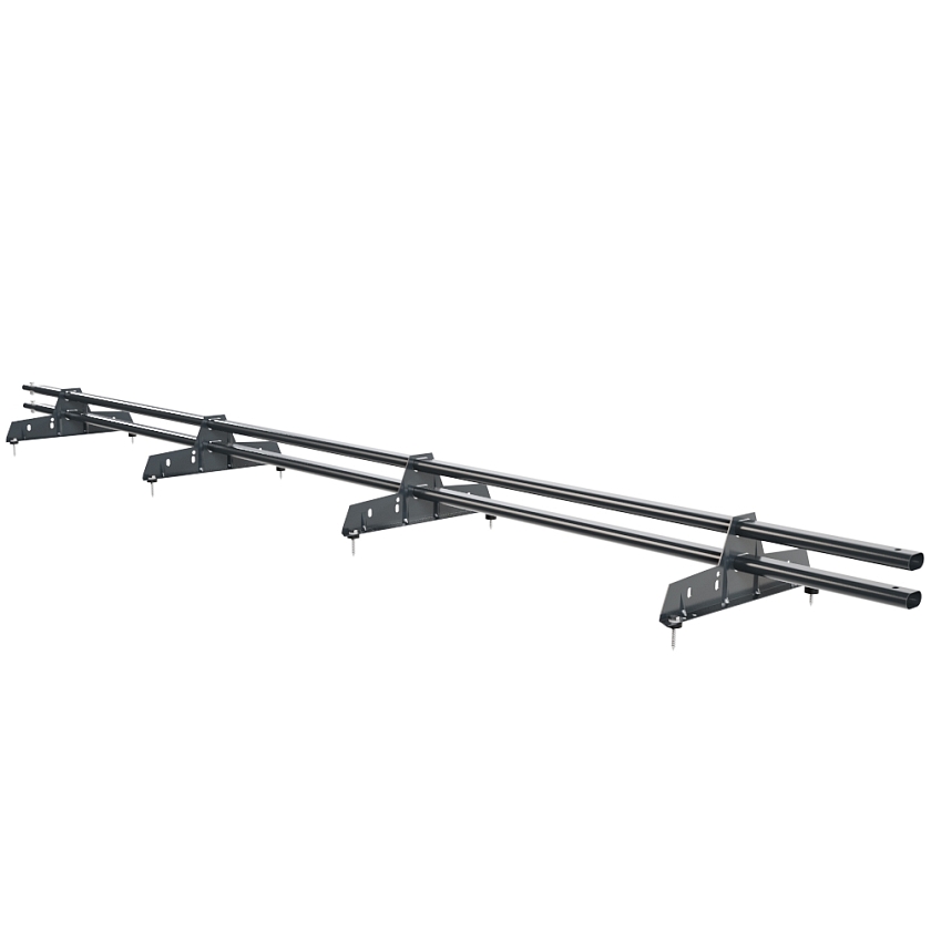 Снегозадержатель трубчатый Русский Рубеж 25х45мм, 3м, 4 опоры, антрацитово-серый (RAL 7016)