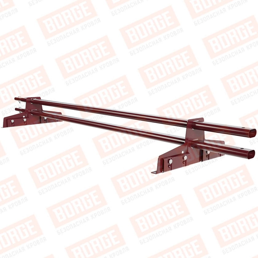 Снегозадержатель трубчатый Русский Рубеж 25х45мм, 1,5м, 2 опоры, для фальц. кров., красное вино (RAL 3005)