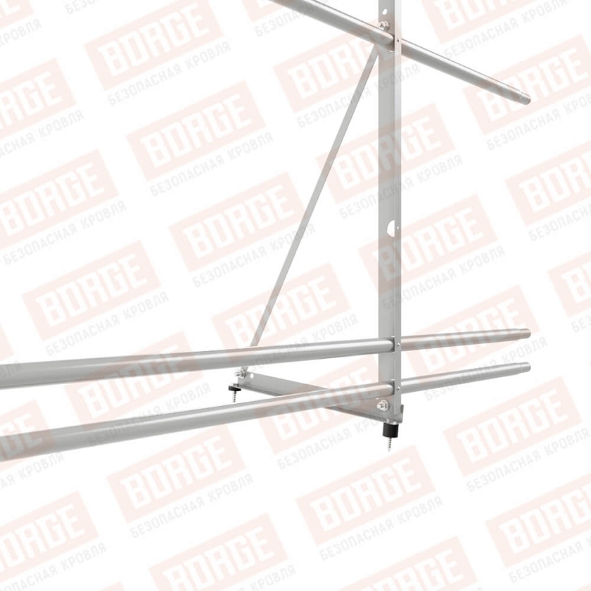 Ограждение декоративное NewLine H-90см, 3м, бело-алюминиевый (RAL 9006), с двумя доп. трубами