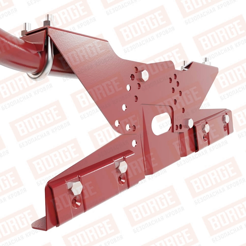 Ограждение кровельное BORGE H-90см, 3м, для фальцевой кровли, коричнево-красный (RAL 3011)