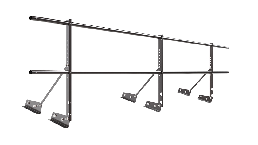 Ограждение кровельное NewLine H-60см, 3м, для фальцевой кровли, серо-коричневый (RAL 8019)