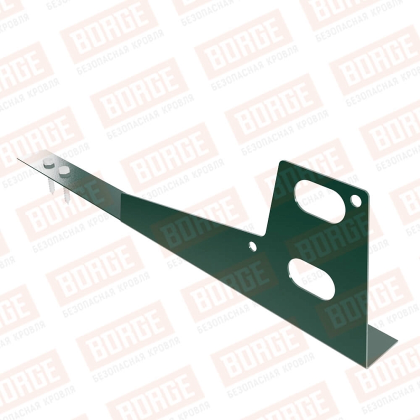 Универсальный кронштейн BORGE, для гибкой черепицы, зеленый мох (RAL 6005)