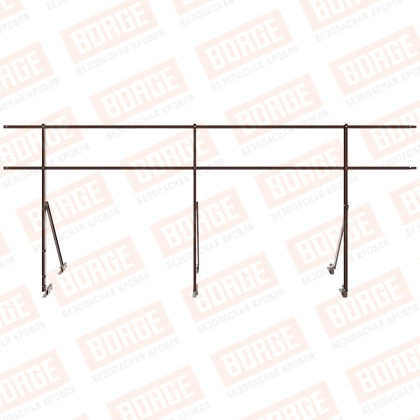 Ограждение кровельное Русский Рубеж H-120см, 3м, для фальцевой кровли, окрашенный (NL-807)