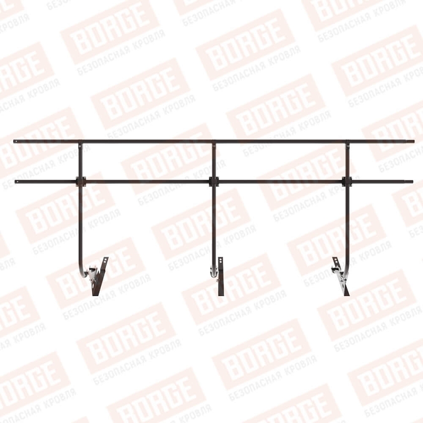 Ограждение кровельное BORGE H-120см, 3м, для композитной черепицы, серо-коричневый (RR 32)