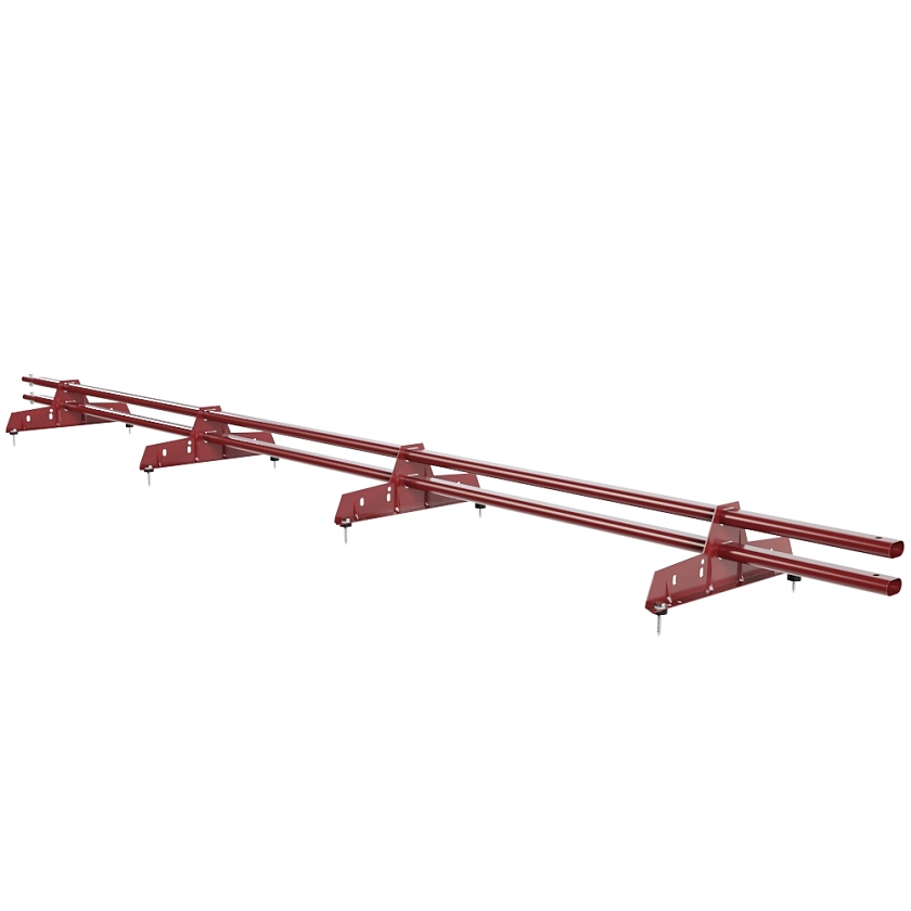 Снегозадержатель трубчатый Русский Рубеж 25х45мм, 3м, 4 опоры, коричнево-красный (RAL 3011)