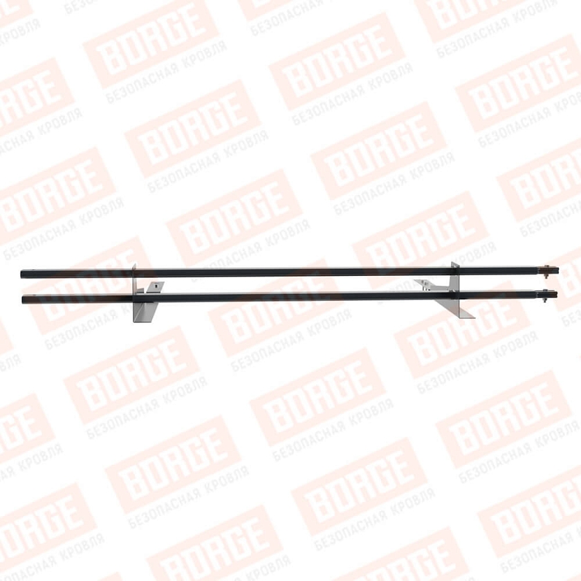 Снегозадержатель трубчатый BORGE 1,5м, 2 опоры, для композит. черепицы, антрацитово-серый (RAL 7016)