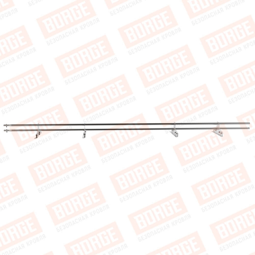 Снегозадержатель трубчатый Русский Рубеж 25х45мм, 3м, 4 опоры, для фальц. кровли, цинк