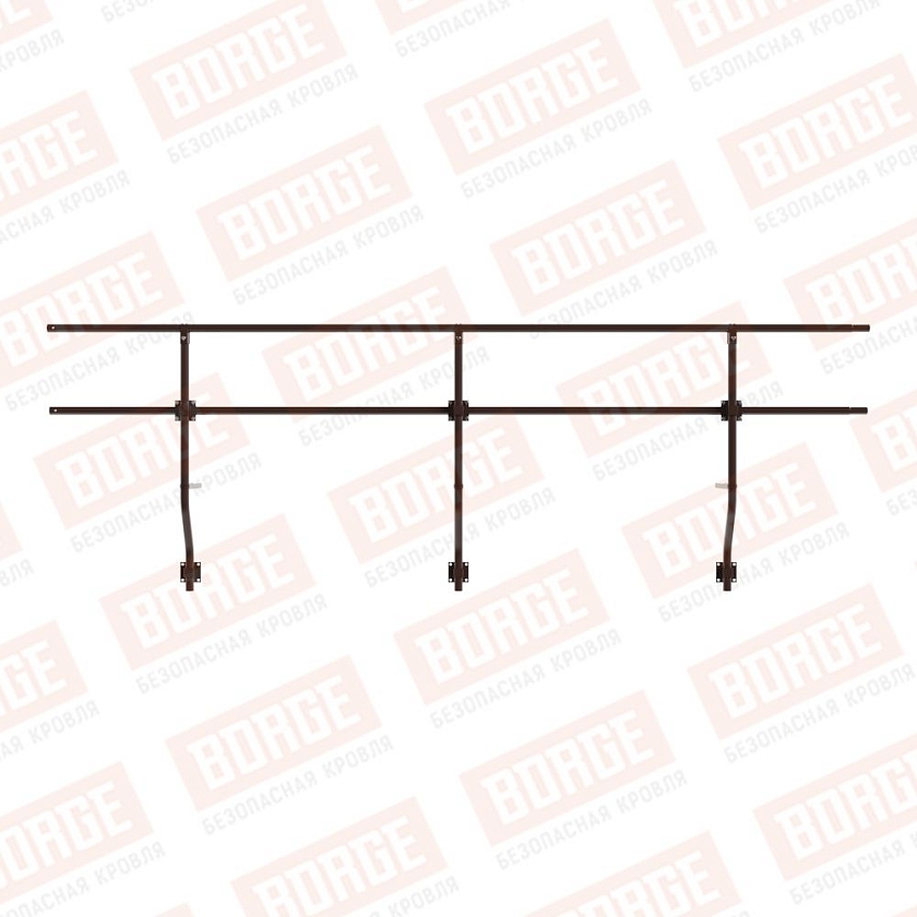 Ограждение парапетное BORGE H-60см, 3м, коричневый шоколад (RAL 8017)