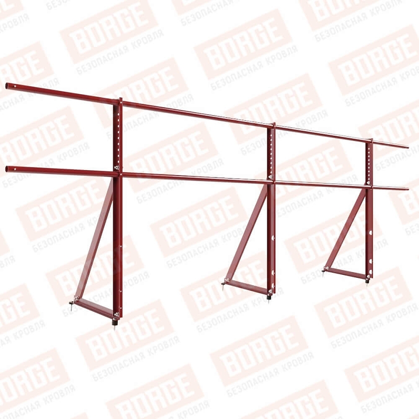 Ограждение кровельное Русский Рубеж H-90см, 3м, коричнево-красный (RAL 3011)