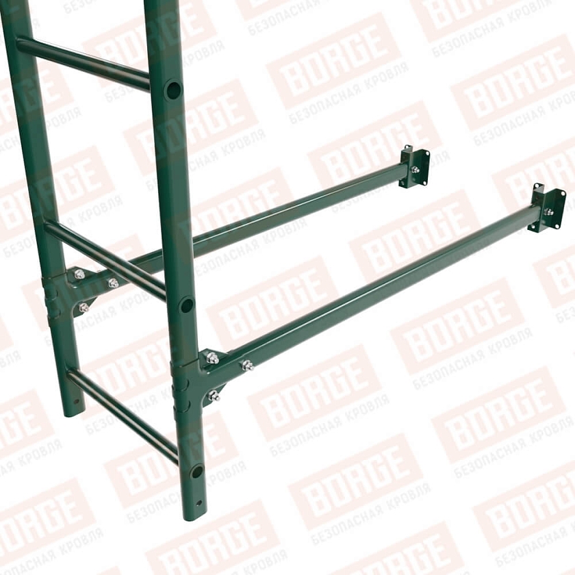 Комплект лестница фасадная BORGE (верхняя секция), 1,8м, зелёный мох (RAL 6005)