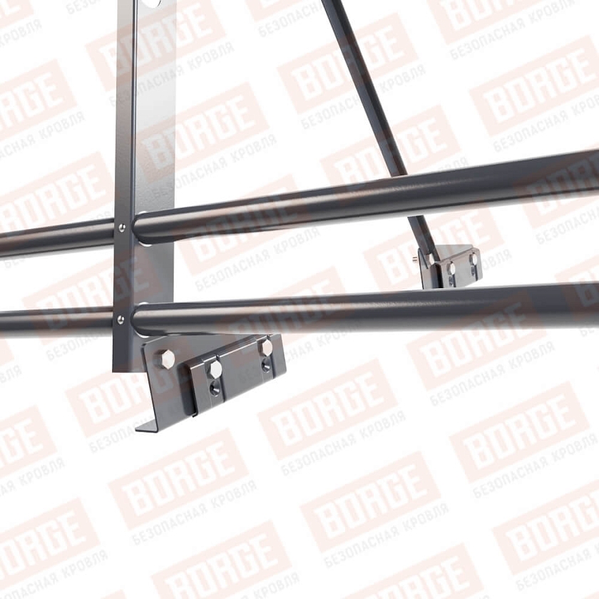 Ограждение декоративное NewLine H-90см, 3м, для фальц. кров., серый графит (RAL 7024), с двумя доп. трубами