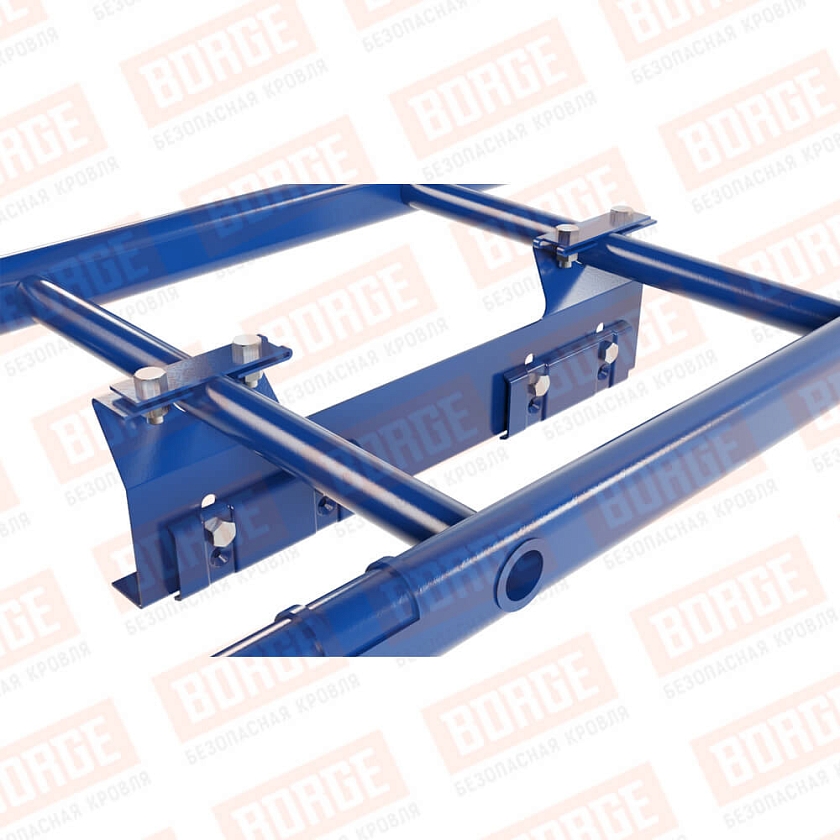 Комплект лестница кровельная BORGE 2,7м, для фальцевой кровли, сигнально-синий (RAL 5005)