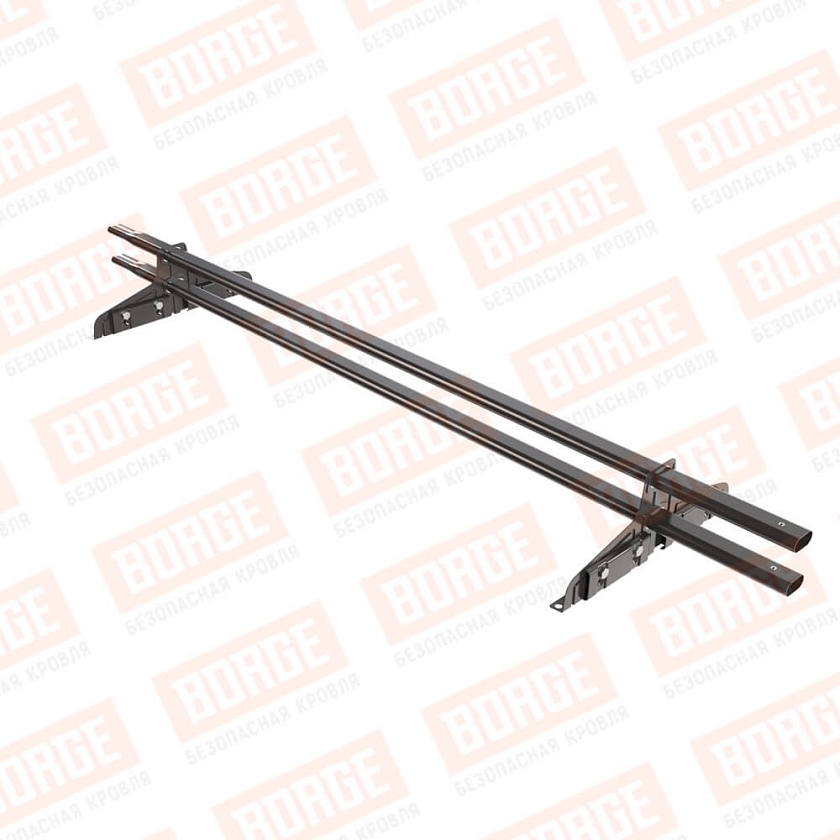 Снегозадержатель трубчатый Русский Рубеж 20х40мм, 1,5м, 2 опоры, для фальц. кровли, серо-коричневый (RR 32)