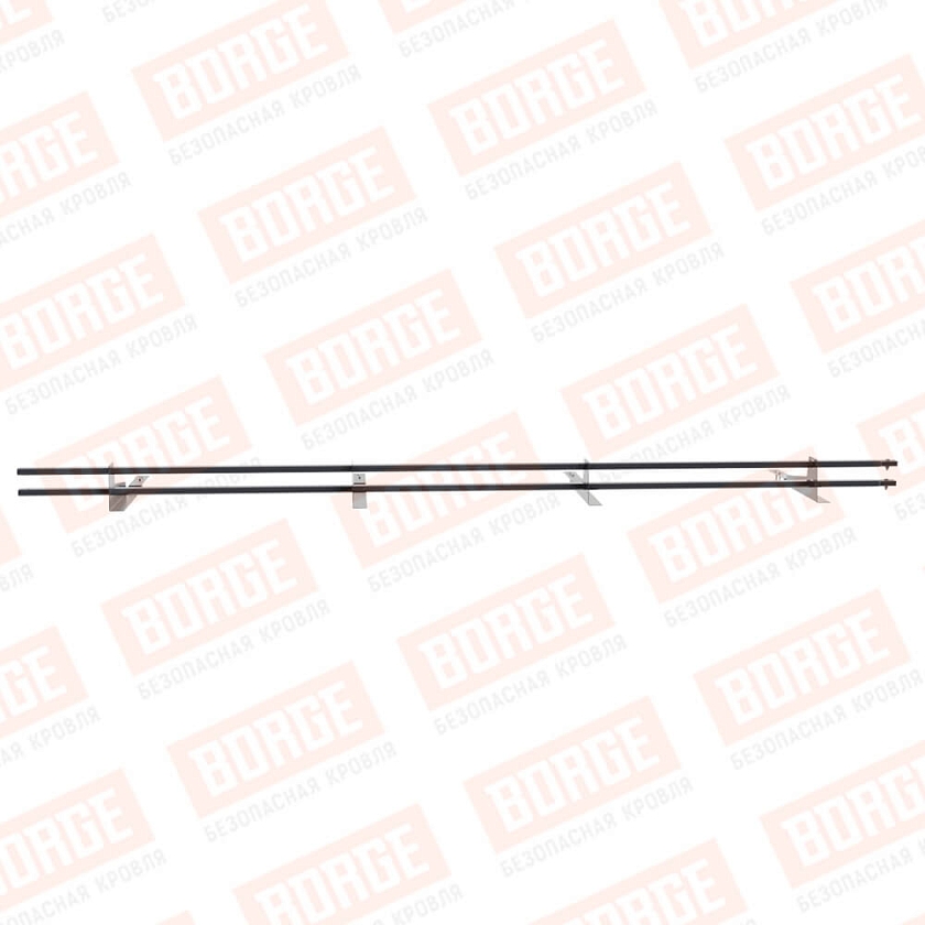 Снегозадержатель трубчатый BORGE 3м, 4 опоры, для композитной черепицы, сигнально-серый (RAL 7004)