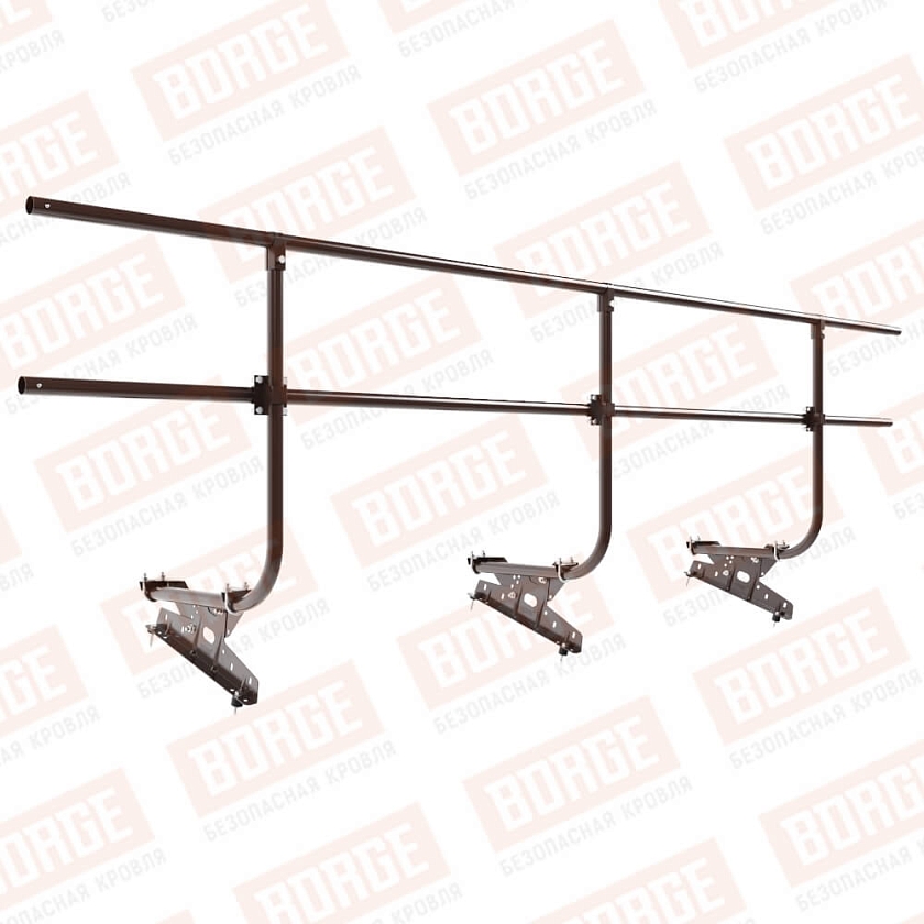 Ограждение кровельное BORGE H-90см, 3м, коричневый шоколад (RAL 8017 matt)