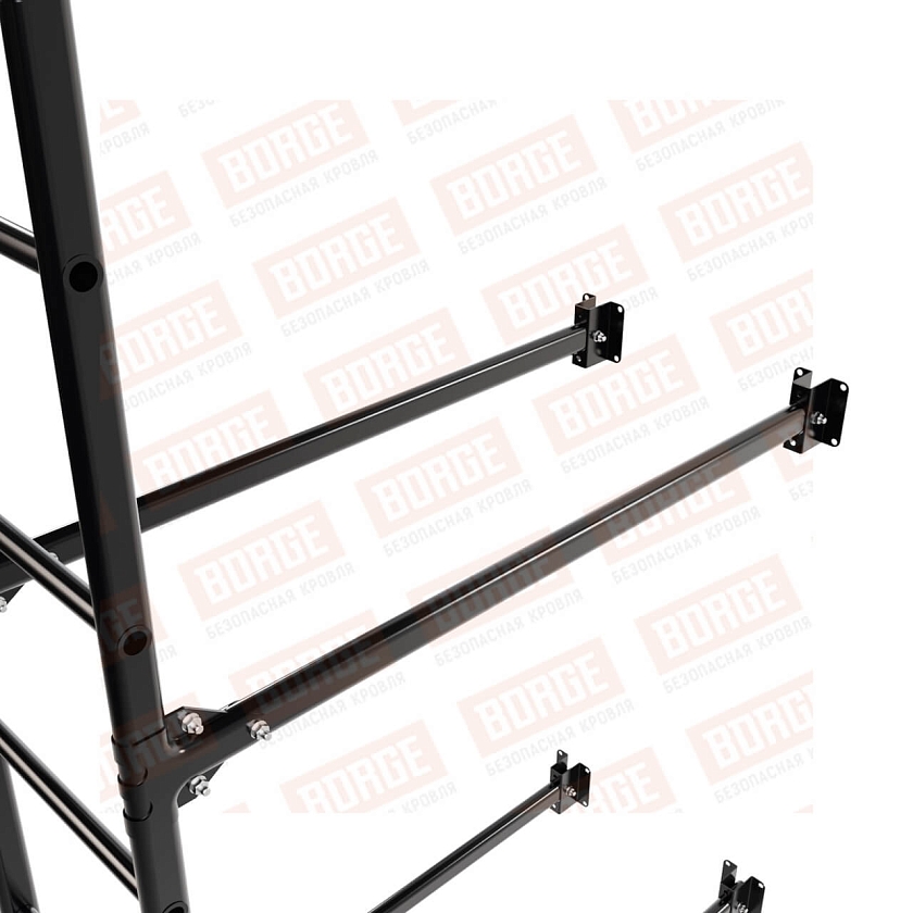 Комплект лестница фасадная BORGE (нижняя секция), 1,8м, чёрный (RAL 9005 matt)