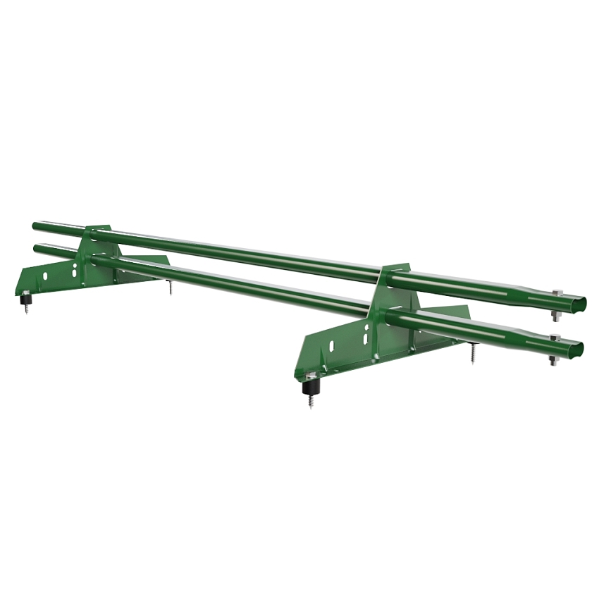 Снегозадержатель трубчатый Русский Рубеж 25х45мм, 1,5м, 2 опоры, лиственно-зеленый (RAL 6002)