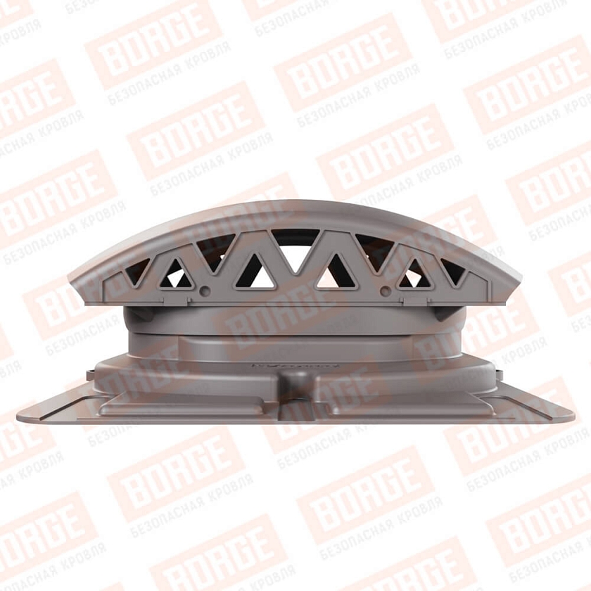 Вентилятор подкровельный Viotto с универсальным проходным элементом, серо-коричневый (RAL 8019). Черепаха