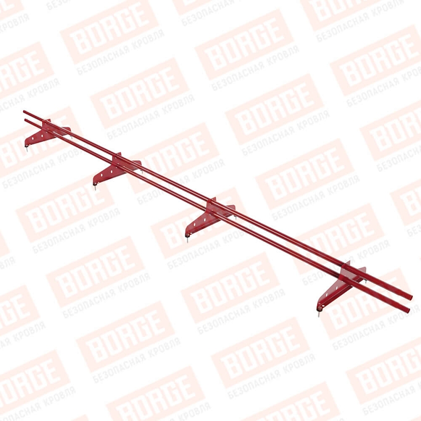 Снегозадержатель трубчатый NewLine 3м, D-25мм, 4 опоры, рубиново-красный (RAL 3003)