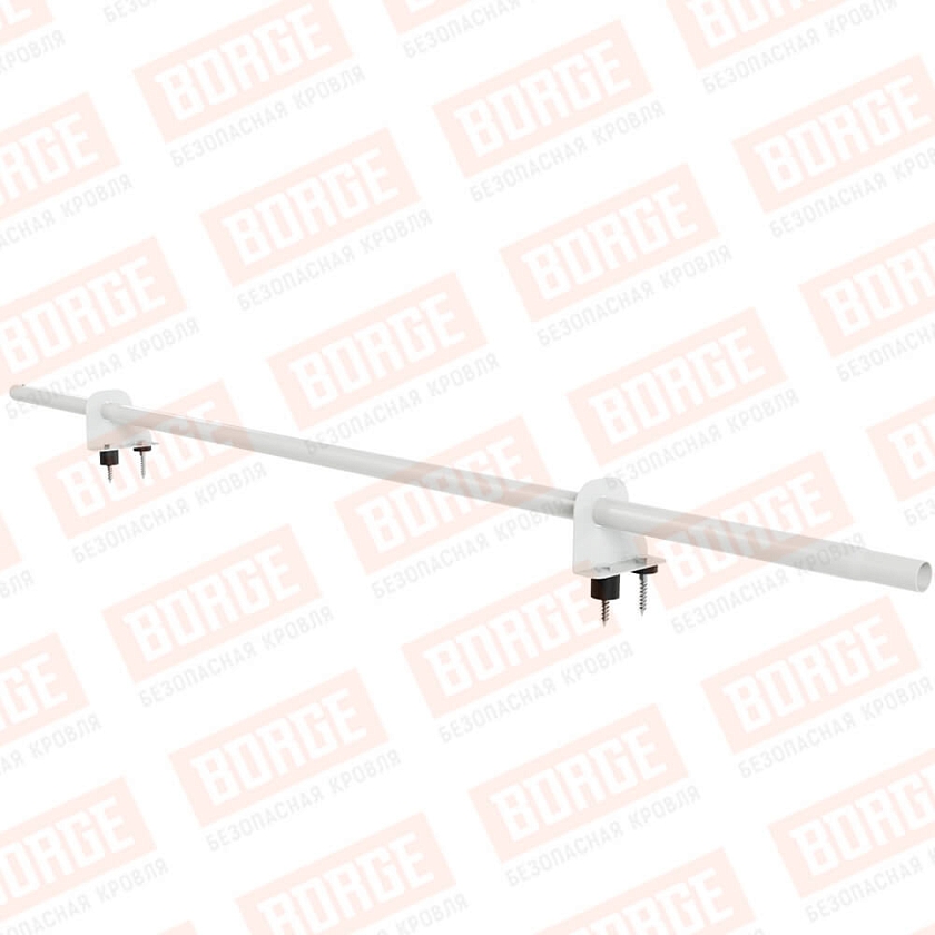 Снегозадержатель однотрубчатый NewLine 1,5м, D-25мм, 2 опоры, сигнально-белый (RAL 9003)