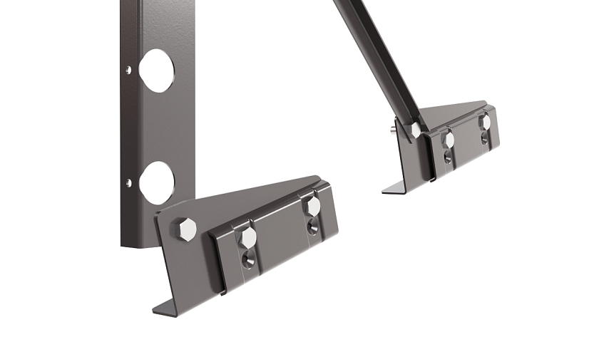 Ограждение кровельное NewLine H-60см, 3м, для фальцевой кровли, серо-коричневый (RAL 8019)