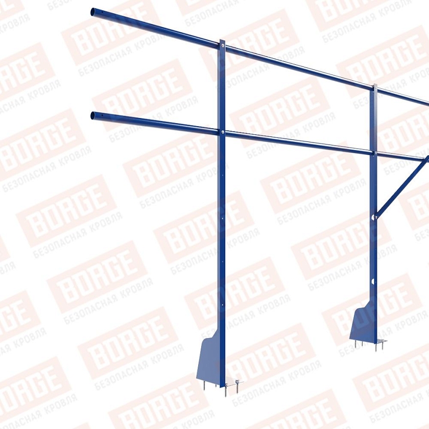 Ограждение плоских кровель NewLine Н-120, 3м, верхнее крепление, сигнально-синий (RAL 5005)