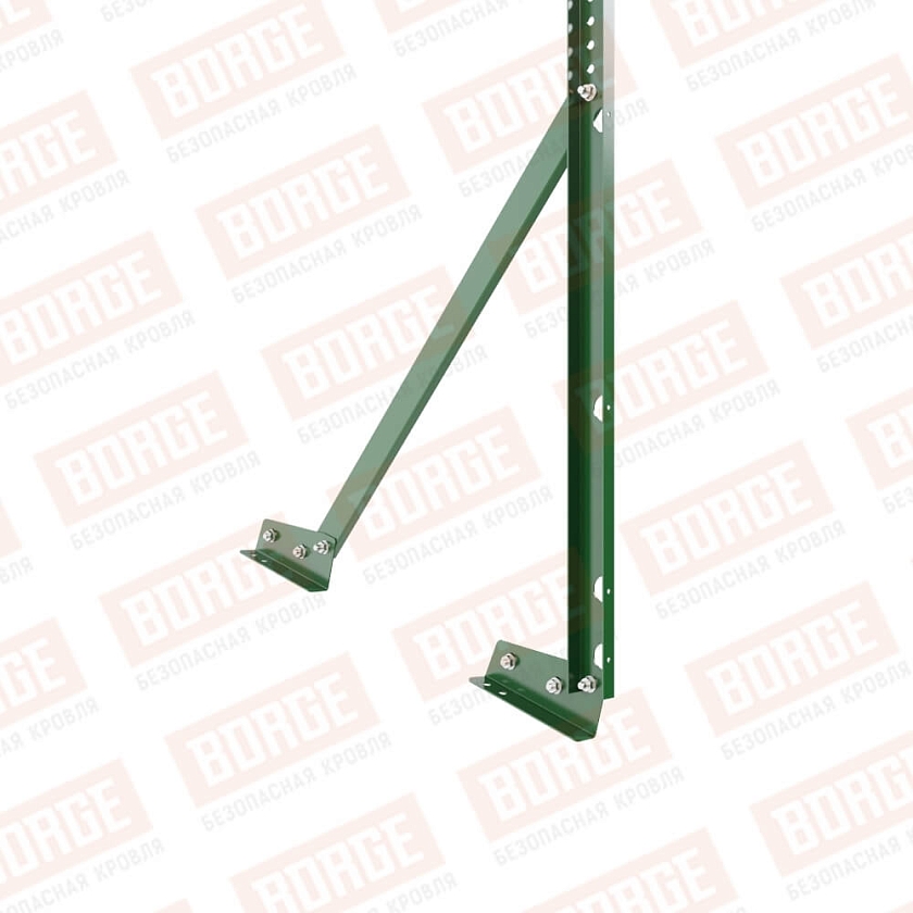 Ограждение кровельное Русский Рубеж H-120см, 3м, для фальцевой кровли, лиственно-зеленый (RAL 6002)
