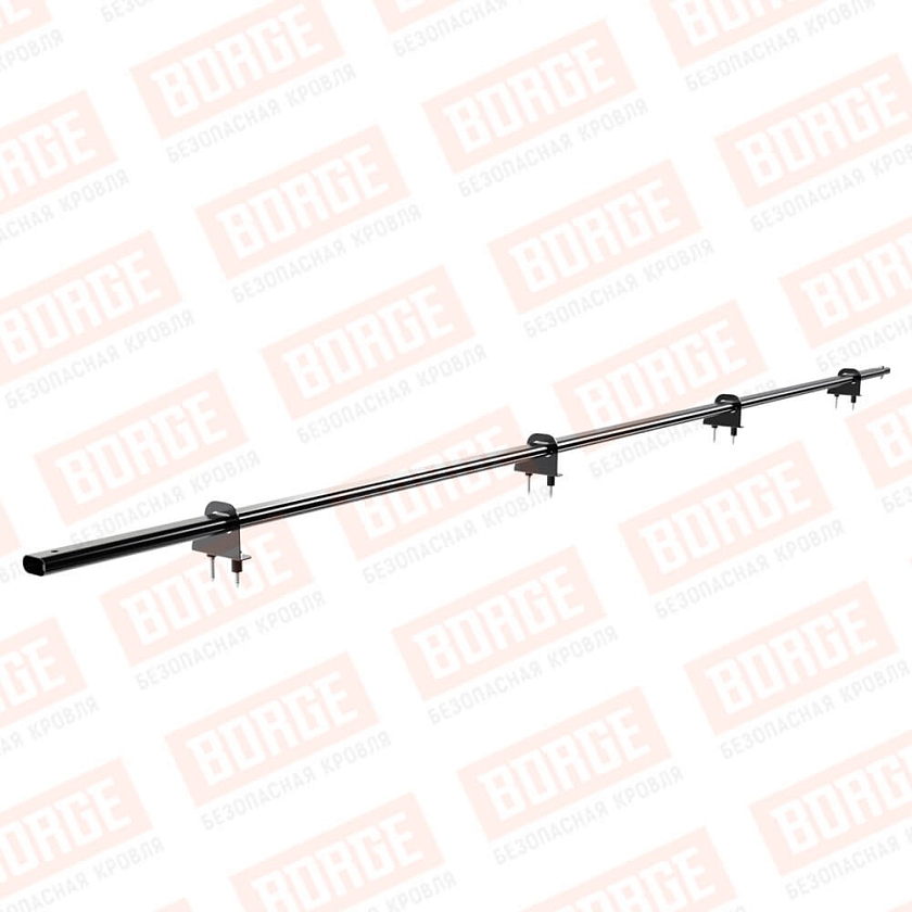 Снегозадержатель однотрубчатый BORGE 3м, 4 опоры, чёрный (RAL 9005)