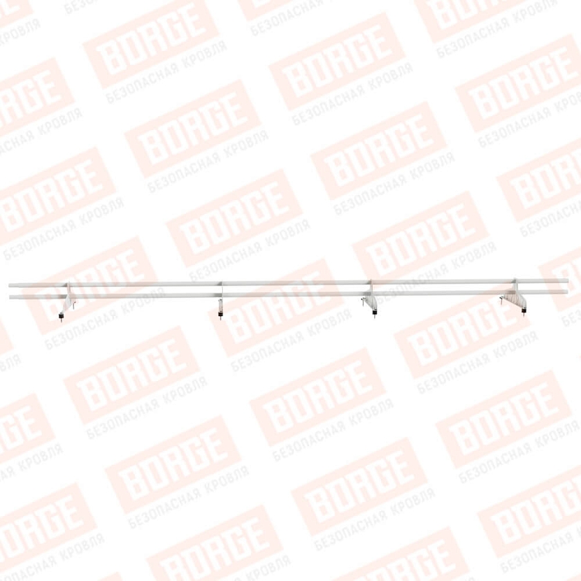 Снегозадержатель трубчатый Русский Рубеж D-25мм, 3м, 4 опоры, сигнально-белый (RAL 9003)