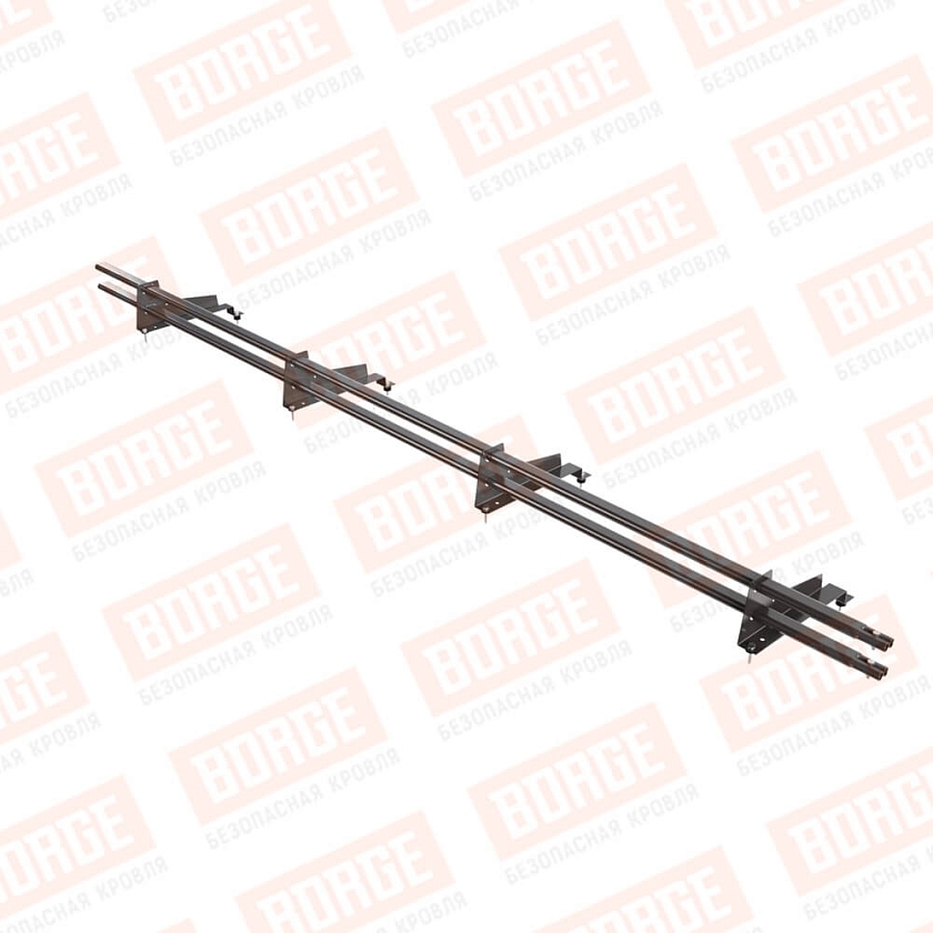 Снегозадержатель трубчатый BORGE 3м, 4 опоры, для МЧ с выс. ступен., окрашенный (NL-805), 350мм