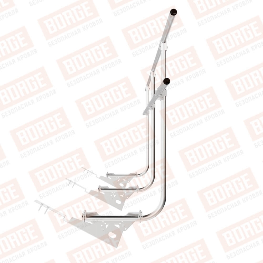 Ограждение кровельное BORGE H-120см, 3м, для композитной черепицы, цинк