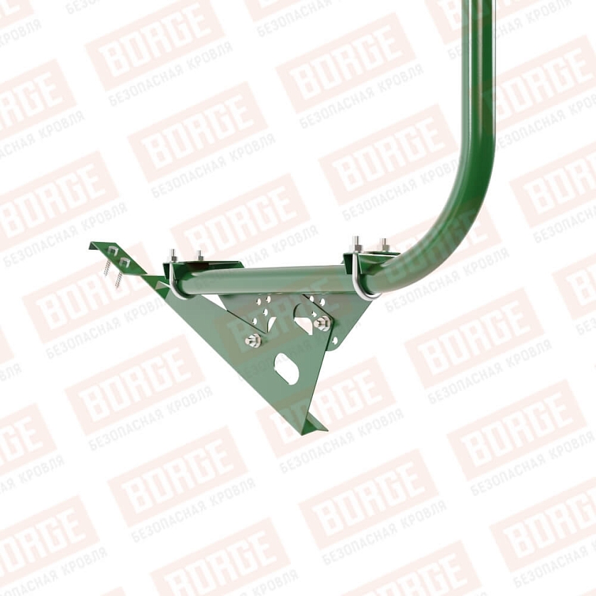 Ограждение кровельное BORGE H-120см, 3м, для черепичной кровли, лиственно-зеленый (RAL 6002)