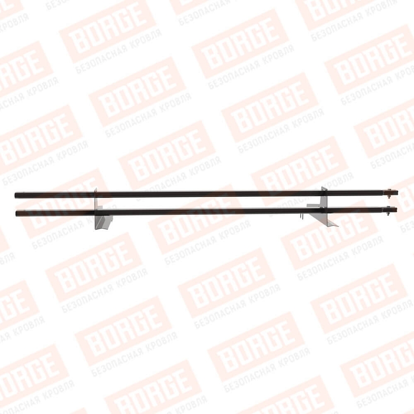 Снегозадержатель трубчатый BORGE 1,5м, 2 опоры, для черепичной кровли, серо-коричневый (RAL 8019)