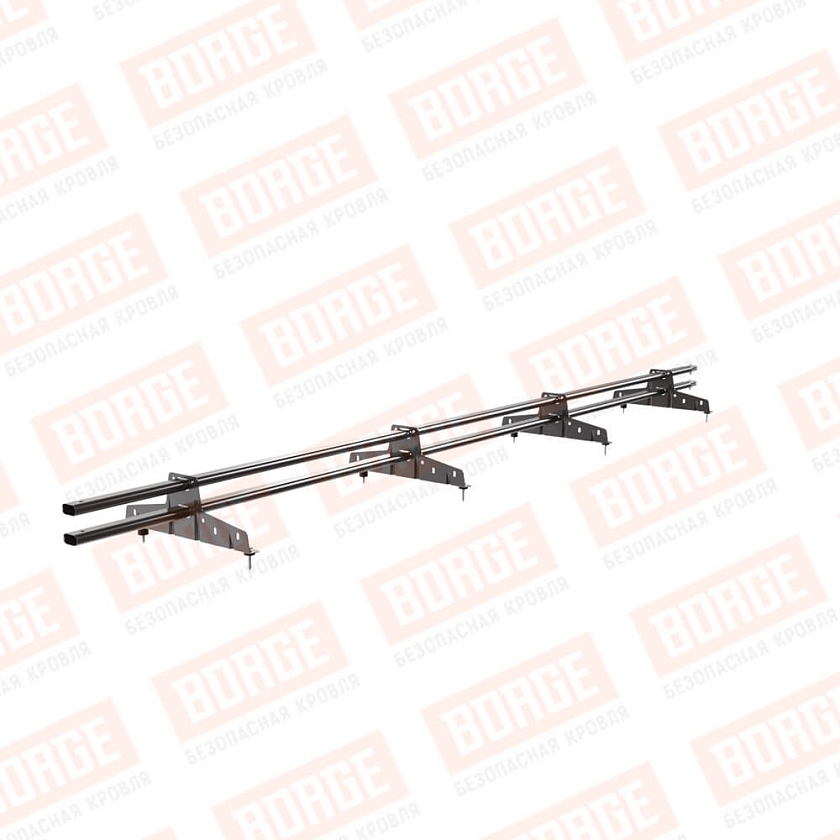 Снегозадержатель трубчатый BORGE 3м, 4 опоры, серо-коричневый (RR 32)