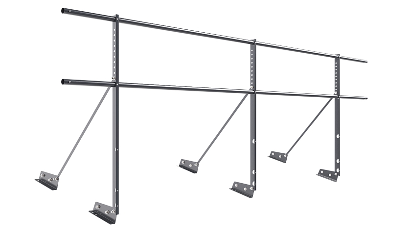 Ограждение кровельное NewLine H-90см, 3м, для фальцевой кровли, серый графит (RAL 7024)