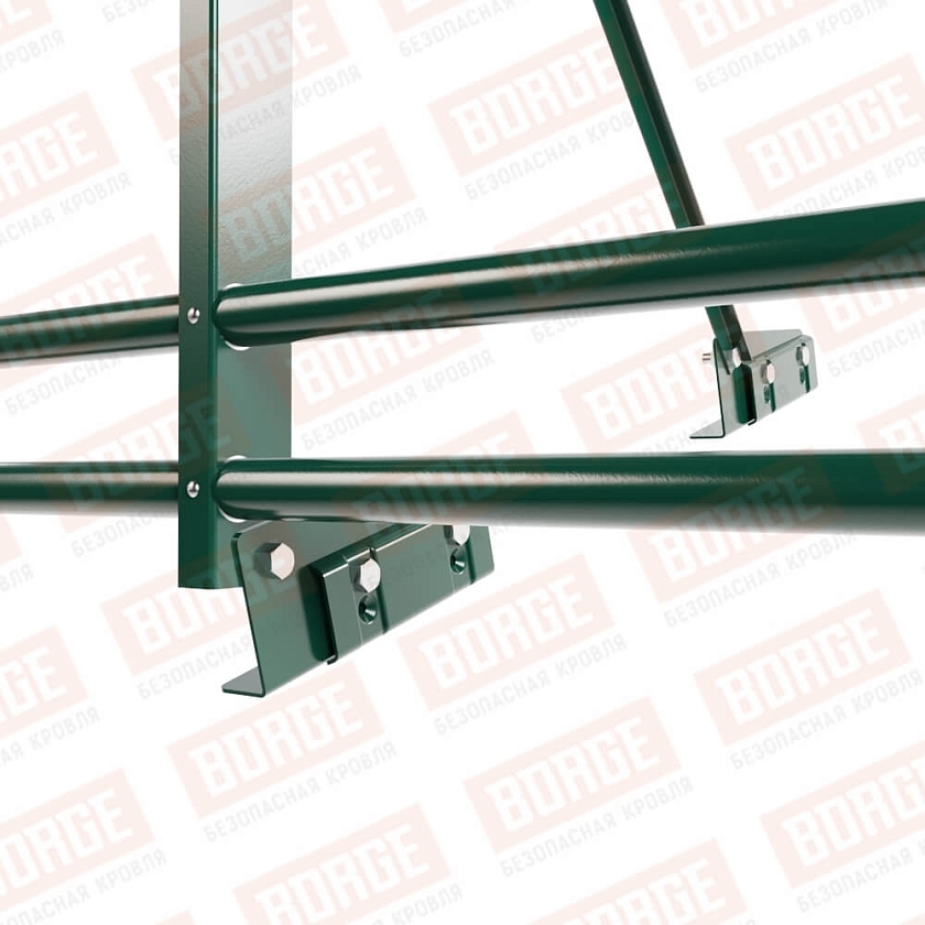 Ограждение декоративное NewLine H-120см, 3м, для фальц. кров., зеленый мох (RAL 6005), с двумя доп. трубами