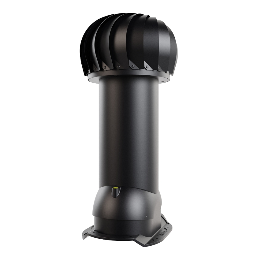 Роторная вентиляция Viotto, для МЧ Каскад, d-110мм, утепленная, чёрный (RAL 9005)