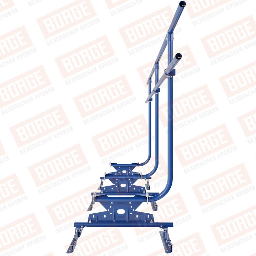 Ограждение кровельное BORGE H-120см, 3м, для  параллельного фальца, сигнально-синий (RAL 5005)