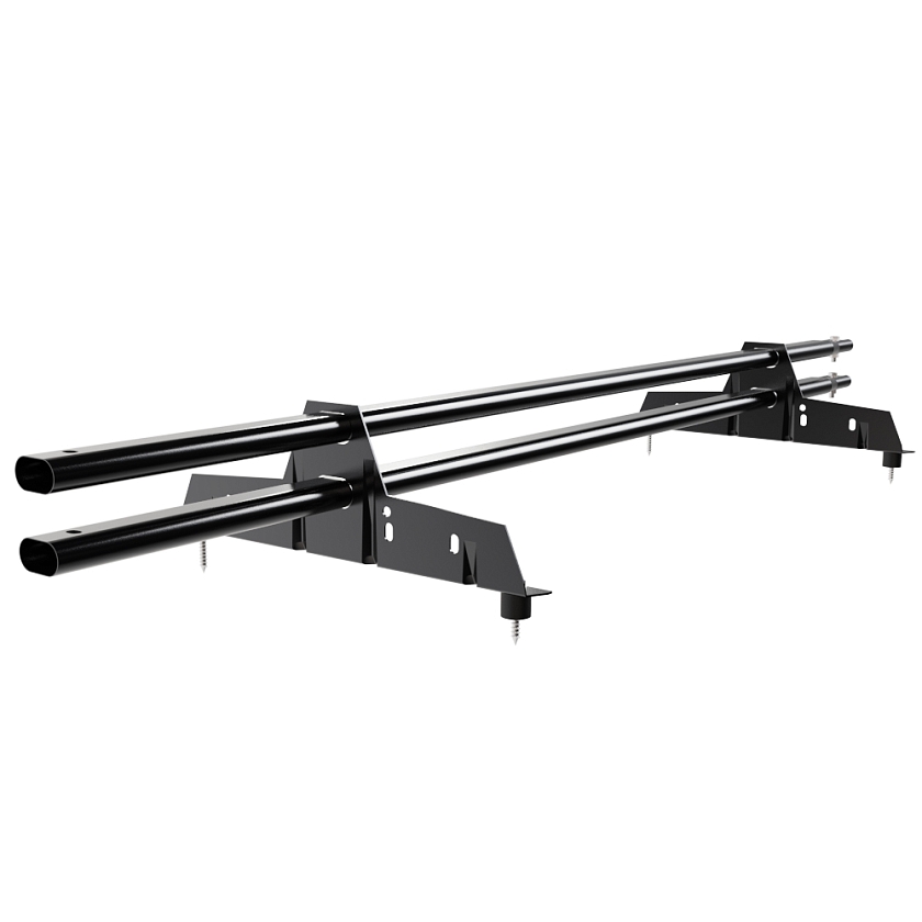 Снегозадержатель трубчатый Русский Рубеж 25х45мм, 1,5м, 2 опоры, чёрный (RAL 9005)