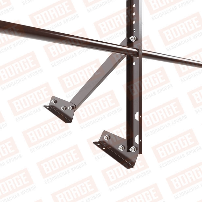 Ограждение кровельное Русский Рубеж H-60см, 3м, для фальцевой кровли, окрашенный (NL-807)