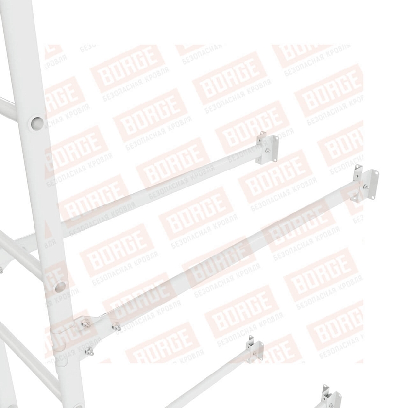Комплект лестница фасадная BORGE (нижняя секция), 1,8м, сигнально-белый (RAL 9003)