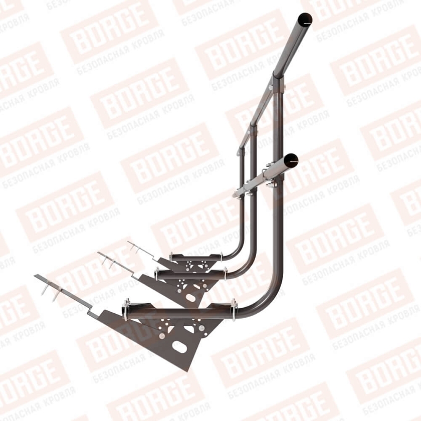 Ограждение кровельное BORGE H-90см, 3м, для композитной черепицы, серо-коричневый (RAL 8019)